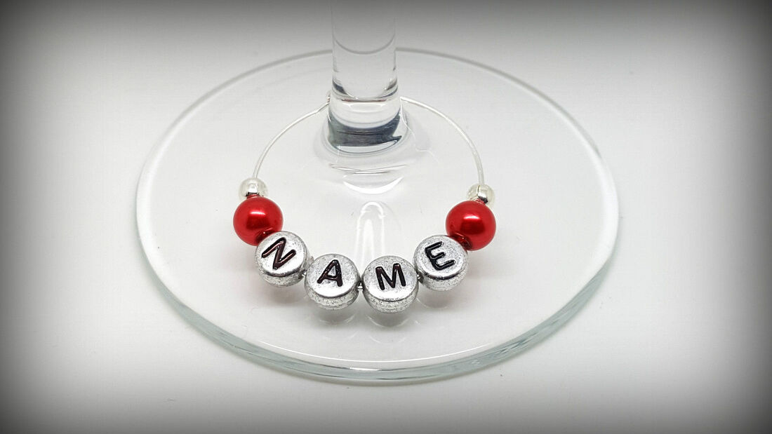 Personalised Wine Glass Charms Birthdays Weddings Hen Parties Christmas red