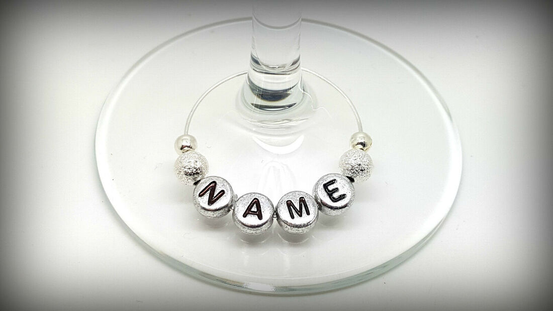 Personalised Wine Glass Charms Birthdays Weddings Hen Parties Christmas - Silver